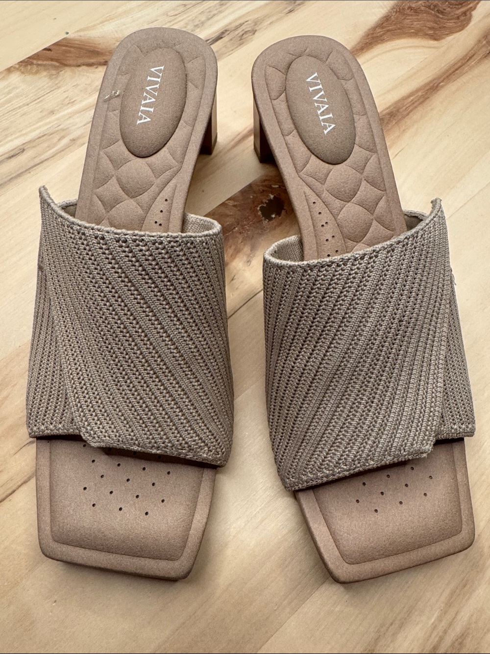 Vivaia Square-Toe Block Heel Sandals (Jade Pro) Almond Color 37 US 6.5 - Picture 2 of 7